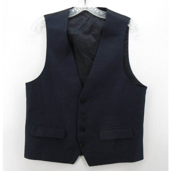HUGO BOSS Other - Hugo Boss Waistcoat Vest 36 Navy Virgin Wool Jacket Formal Extra Slim